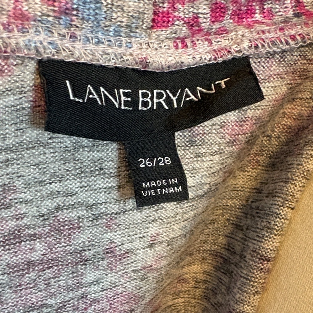 Lane Bryant Floral Open-Front Cardigan in Pink & Gray - Picture 2 of 5